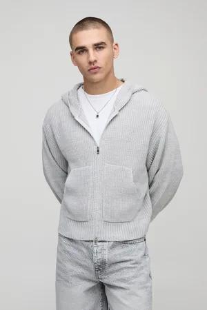 Boohoo Sweat à capuche oversize côtelé homme - - S