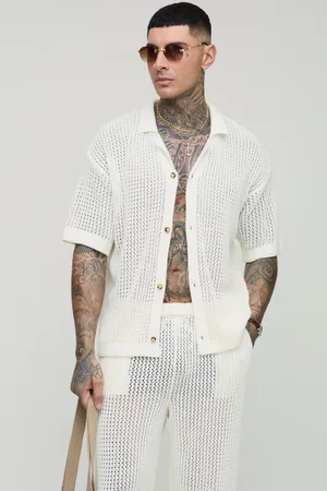 Boohoo Tall - Ensemble oversize avec chemise en maille et pantalon large homme - - 2XL
