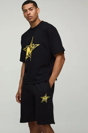Boohoo Ensemble oversize à imprimé oversize avec t-shirt et short homme - - S