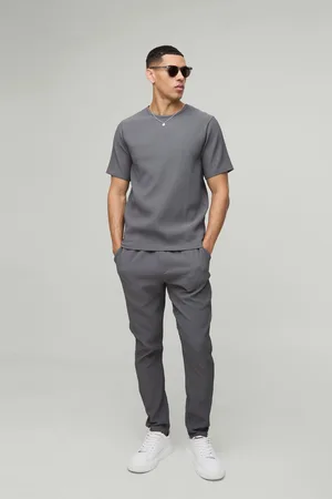 Boohoo Ensemble plissé avec t-shirt et jogging fuselé homme - - S