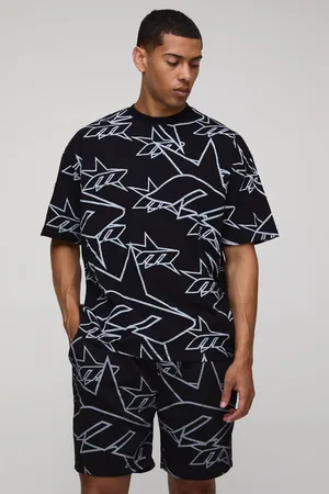 Boohoo Ensemble oversize à imprimé étoile avec t-shirt et short homme - - S