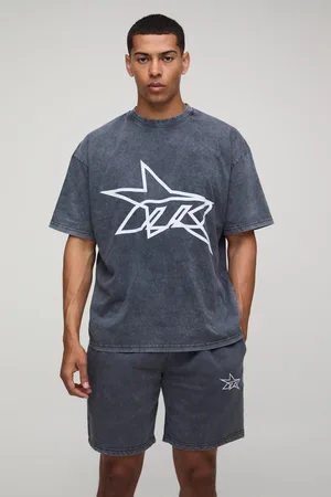 Boohoo Ensemble oversize délavé à imprimé étoile homme - - S