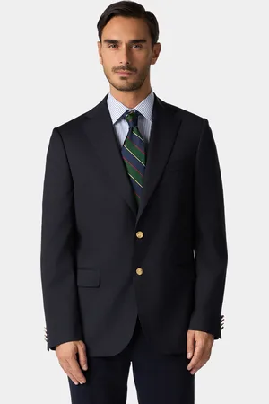 Brooks Brothers Blazer en Laine Vierge avec Boutons Dorés