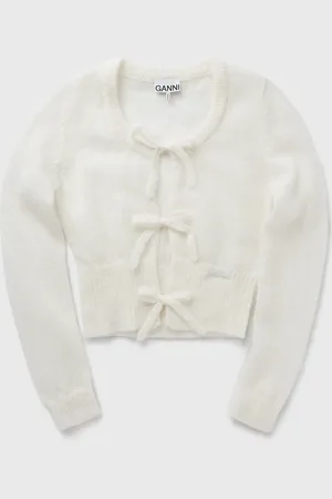 Ganni Light Mohair Tie String Cardigan women Zippers & Cardigans