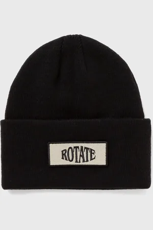 ROTATE Knitted Beanie W. Patch women Beanies