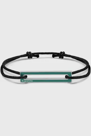 Le Gramme 1.7g polished sterling silver lacquered cord bracelet men Jewellery