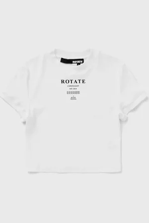 ROTATE RIBBED CROPPED T-SHIRT women Shortsleeves