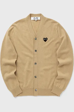 Comme des Garçons V-NECK CARDIGAN BLACK EMBLEM KNIT men Zippers & Cardigans
