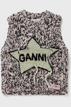 Ganni Graphic Wool Handknit Vest women Vests