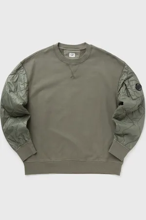 C.P. Company DIAGONAL RAISED FLEECE MIXED QUILTED CREW NECK SWEATSHIRT men Sweatshirts