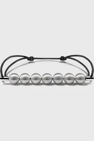 Le Gramme 13g brushed sterling silver 7 beads cord bracelet men Jewellery