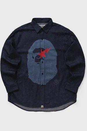 A Bathing Ape STA APE HEAD RELAXED FIT DENIM L/S SHIRTS men Longsleeves