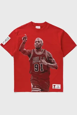 Mitchell & Ness NBA ULTIMATE PLAYER TEE VINTAGE LOGO CHICAGO BULLS DENNIS RODMAN #91 men Shortsleeves|Team Tees