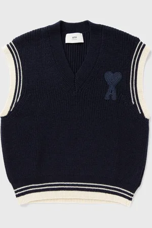 Ami RIBBED SWEATER men Vests