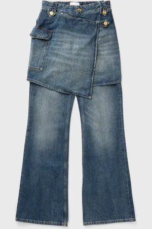 Ganni Heavy Washed Denim Flared Skirt Jeans women Jeans