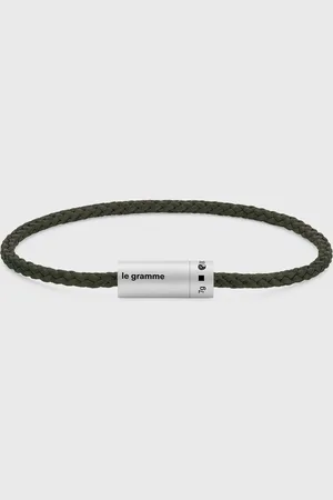 Le Gramme 7g-brushed sterling silver-khaki nato-cable bracelet men Jewellery