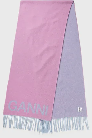 Ganni Fringed Wool Scarf women Scarves