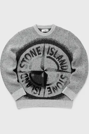 Stone Island GAUZED EFFECT WOOL BLEND CREWNECK SWEATER men Zippers & Cardigans