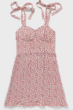 ROTATE PRINTED MINI RUFFLE DRESS women Dresses