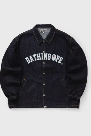 A Bathing Ape BATHING APE RELAXED FIT DENIM COACH JACKET men Denim Jackets|Overshirts