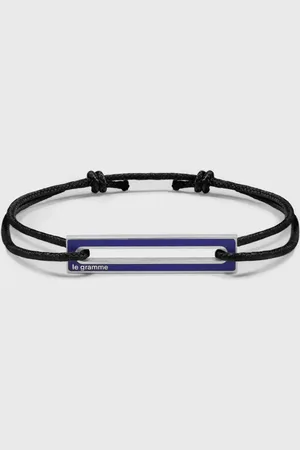 Le Gramme 1.7g polished sterling silver royal lacquered cord bracelet men Jewellery