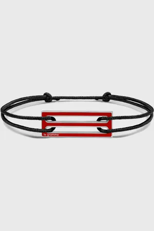 Le Gramme 2.5g polished sterling silver lacquered cord bracelet men Jewellery