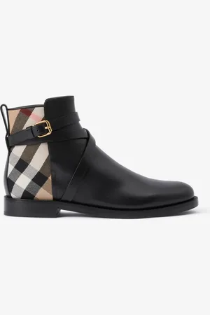 Burberry Bottines en cuir Check, Size: 37