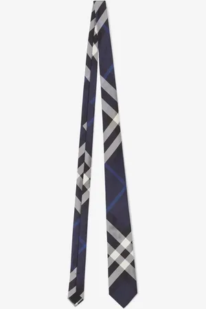 Burberry Cravate en soie Check, Blue