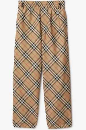 Burberry Pantalon en sergé Check, Size: M