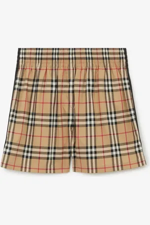 Burberry Short en coton stretch Check, Size: 02, Beige