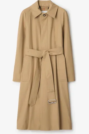 Burberry Paletot long en gabardine, Size: 06