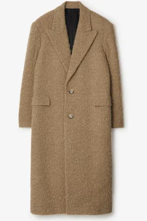 Burberry Manteau ajusté en lin et laine mélangés, Size: 44