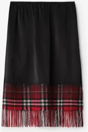 Burberry Jupe écharpe en satin Check, Size: 08