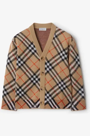 Burberry Cardigan en laine Check, Size: 8Y