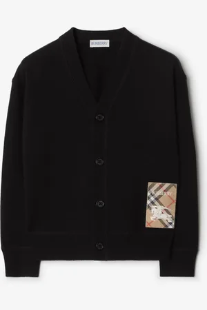 Burberry Cardigan en laine avec étiquette Check, Size: 6Y