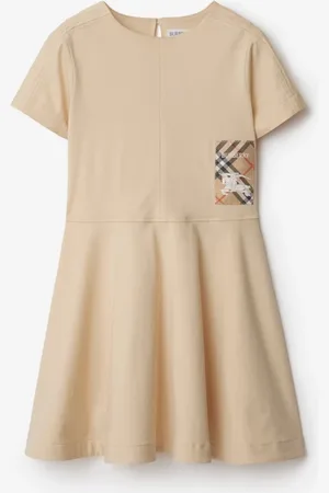 Burberry Robe en coton avec étiquette Check, Size: 6Y