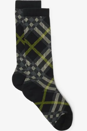 Burberry Chaussettes en coton mélangé Check