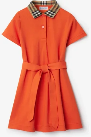 Burberry Robe polo à col Check en coton, Size: 12Y
