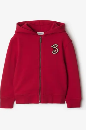 Burberry Hoodie zippé en coton B Snake, Size: 8Y