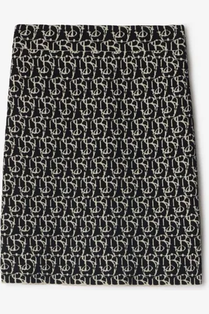 Burberry Jupe en laine mélangée avec ornement B, Size: S