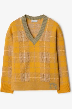 Burberry Pull en lin et coton mélangés Check, Size: 14Y