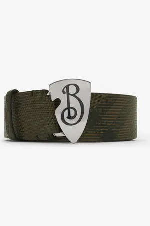 Burberry Ceinture B Shield en cuir Check, Size: 80