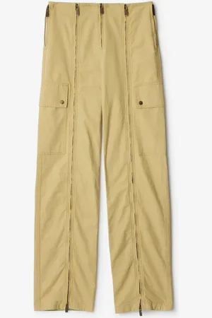 Burberry Pantalon zippé en coton et lin, Size: 12