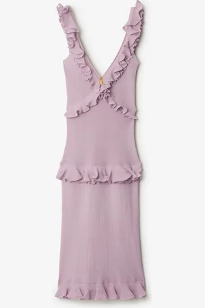 Burberry Robe en soie mélangée à volants