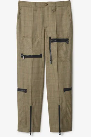 Burberry Pantalon en laine Check, Size: 50