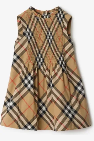 Burberry Robe en popeline de coton Check, Size: 2Y
