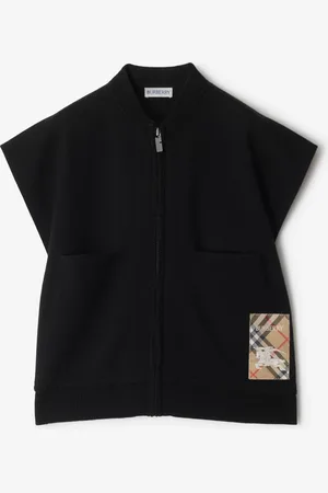 Burberry Cape en laine mélangée avec étiquette Check, Size: S
