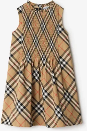 Burberry Robe en popeline de coton Check, Size: 3Y
