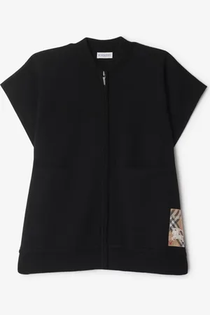 Burberry Cape en laine mélangée avec étiquette Check