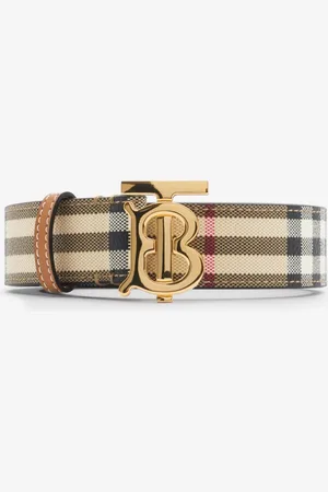 Burberry Ceinture TB en cuir et Check, Size: S